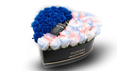 Aranjament Floral cu Jack Daniel’s - Inimă de Whisky - Flowers31