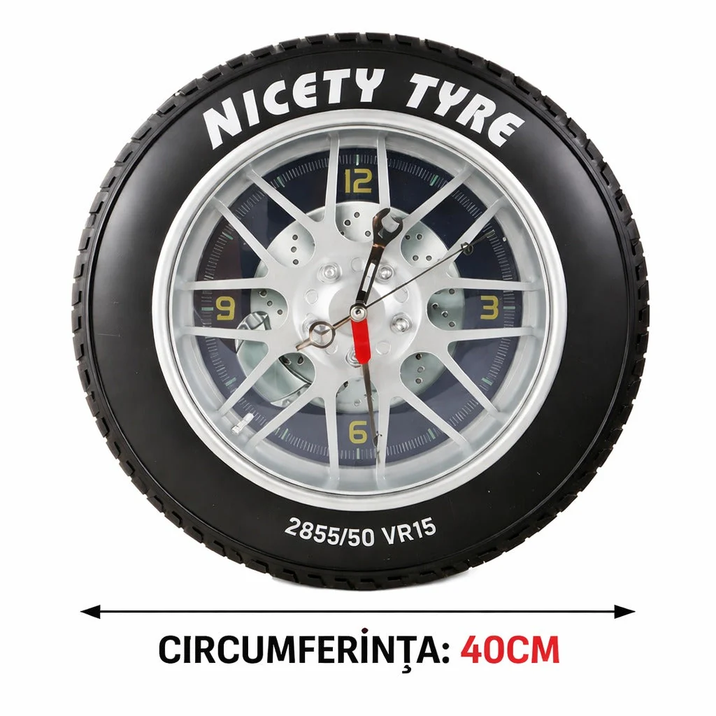 Ceas Perete Design Roata - "Nicety Tyre" 40 cm - 31Flowers