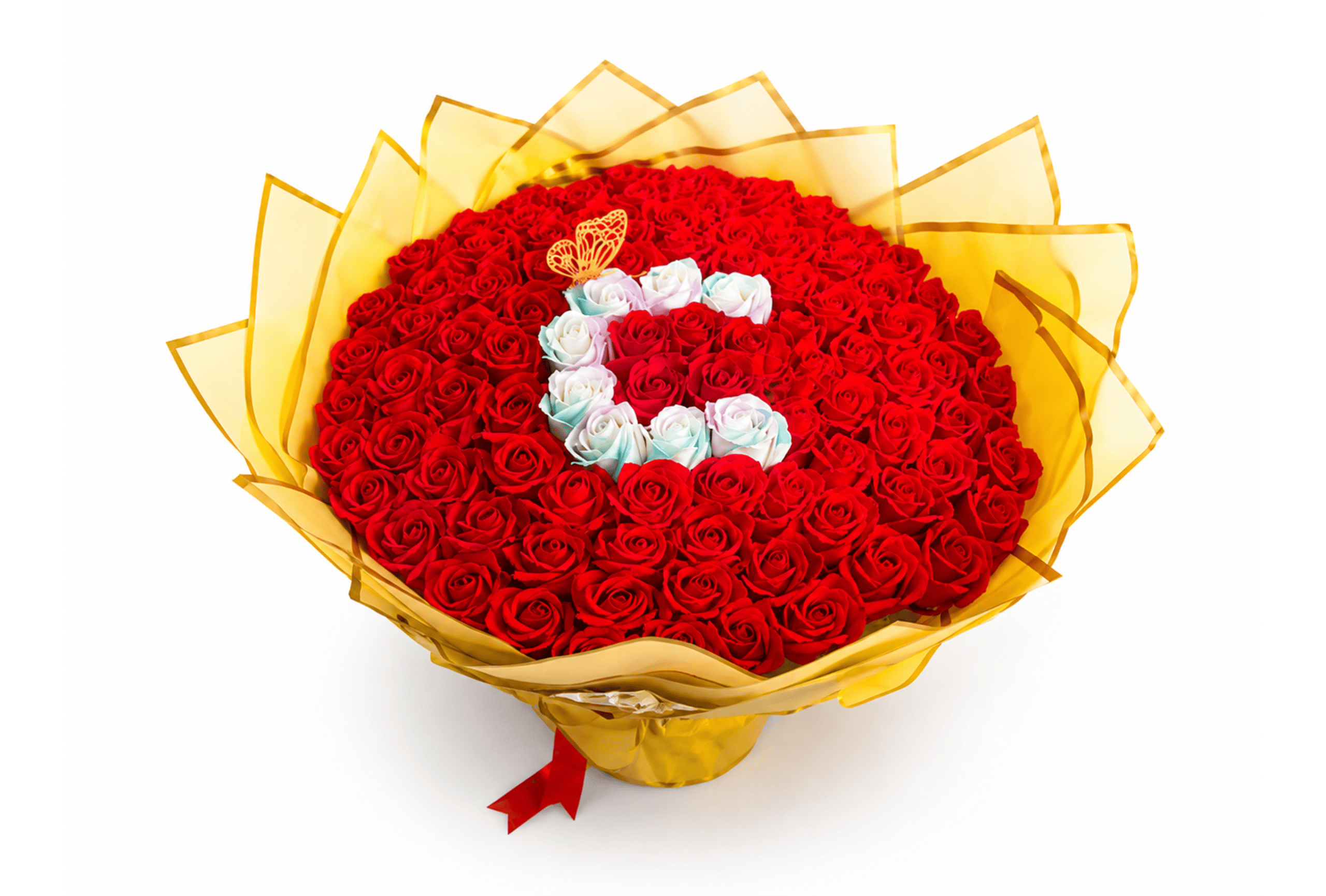 Buchet 101 Trandafiri cu Litera Personalizata - Flowers31