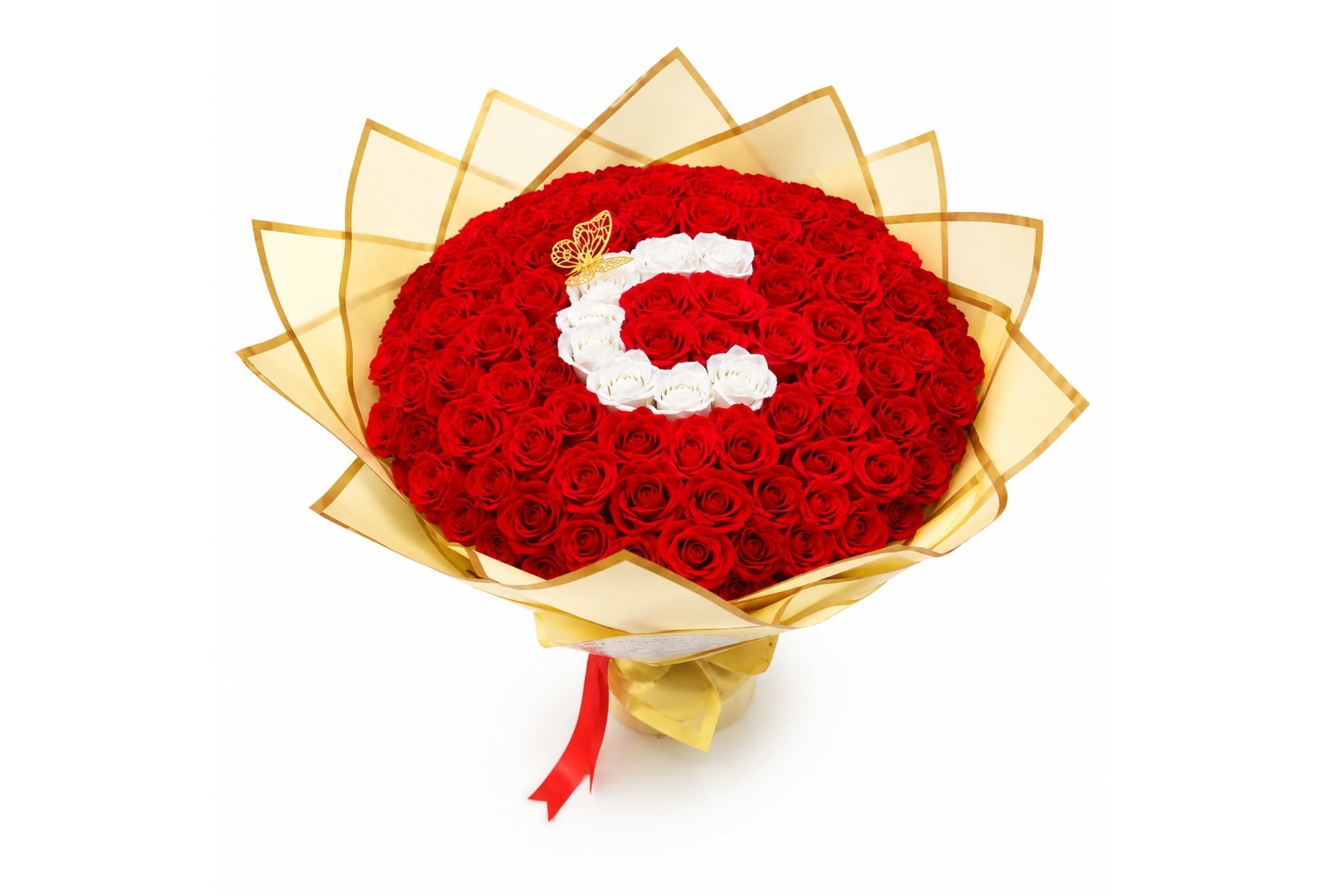 Buchet 101 Trandafiri cu Litera Personalizata - Flowers31