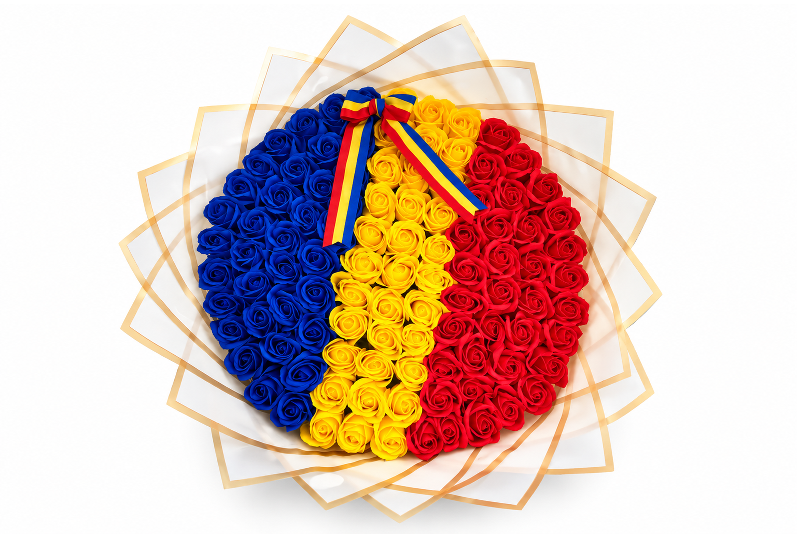 Buchet 101 Trandafiri de Săpun Tricolor - Flowers31