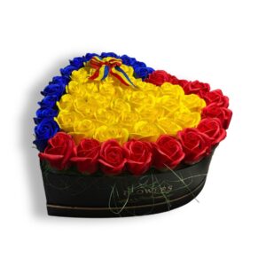 Aranjament Floral cu 51 de Trandafiri de Neuitat – Ediție Tricoloră - 31Flowers
