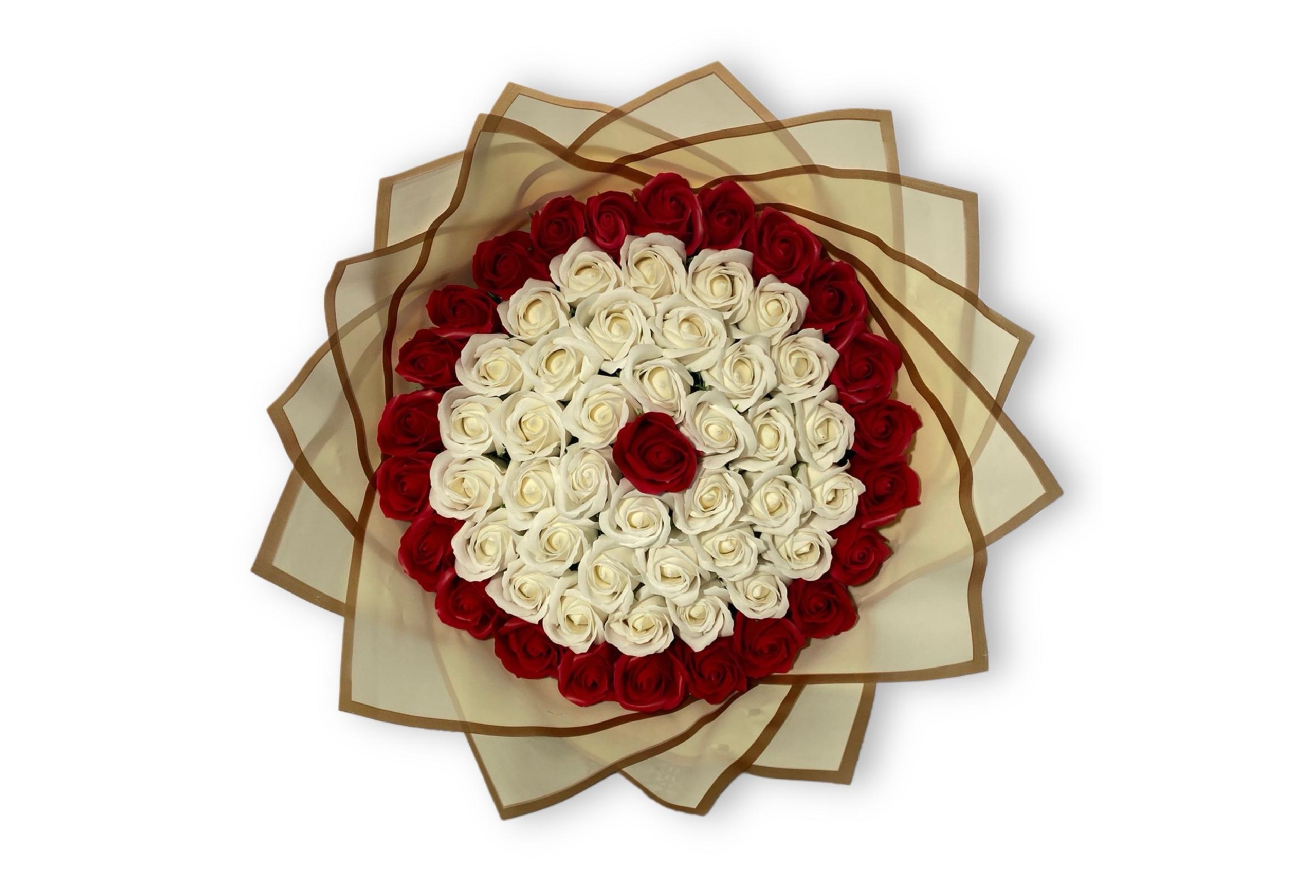 Buchet 55 Trandafiri din Săpun – Trandafiri Eleganți - Flowers31