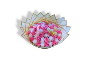Buchet cu 55 de Trandafiri de Săpun - Vis Roz - 31Flowers