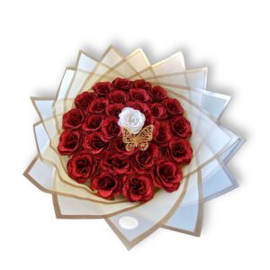 Buchet cu 29 de Trandafiri cu Sclipici- Destin Roșu- Flowers31