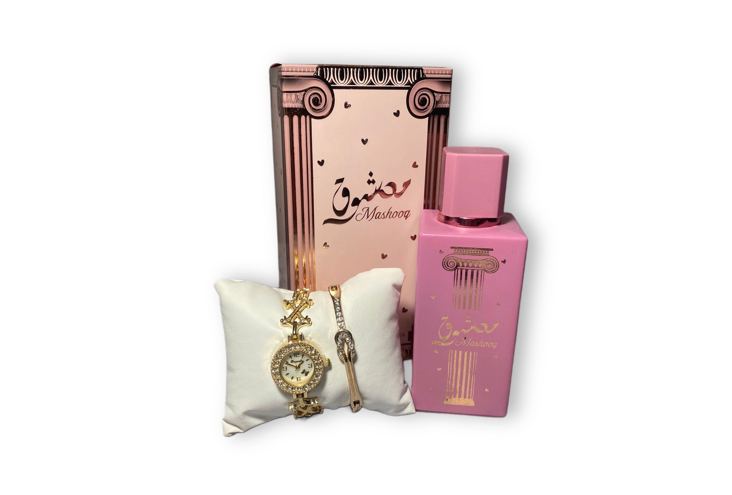 Ceas Auriu Elegant & Parfum Mashooq | Cadou Romantic și Rafinat pentru Ea-Flowers31