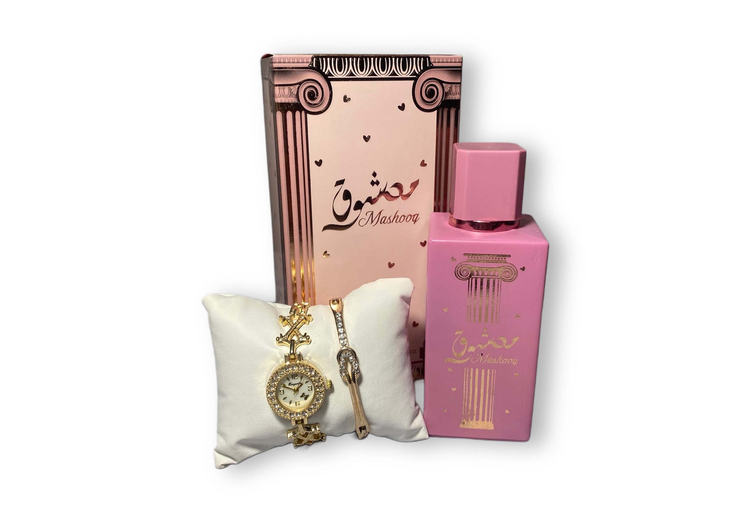 Set Cadou Femei – Ceas Auriu Elegant & Parfum Mashooq | Cadou Romantic și Rafinat pentru Ea-Flowers31