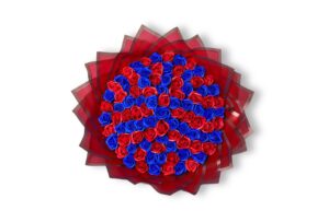 Buchet 101 trandafiri de săpun Albastru și Roșu-Flowers31