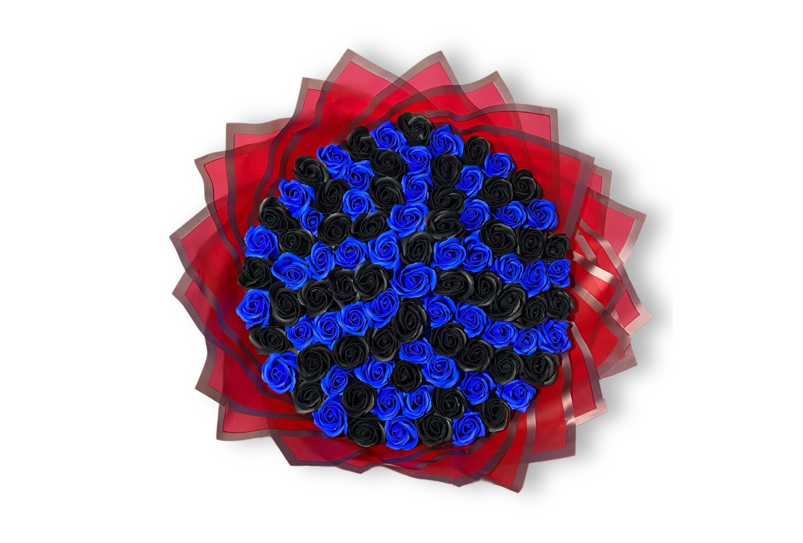 Buchet 101 trandafiri de săpun Albastru și Negru-Flowers31