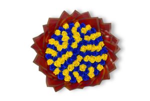 Buchet 101 trandafiri de săpun Albastru și Galben-Flowers31