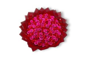 Buchet 101 trandafiri de săpun roșu și roz aranjament floral elegant-Flowers31
