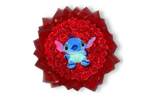Buchet 101 Trandafiri de Săpun cu Stitch Albastru – Cadou Romantic Premium-Flowers31