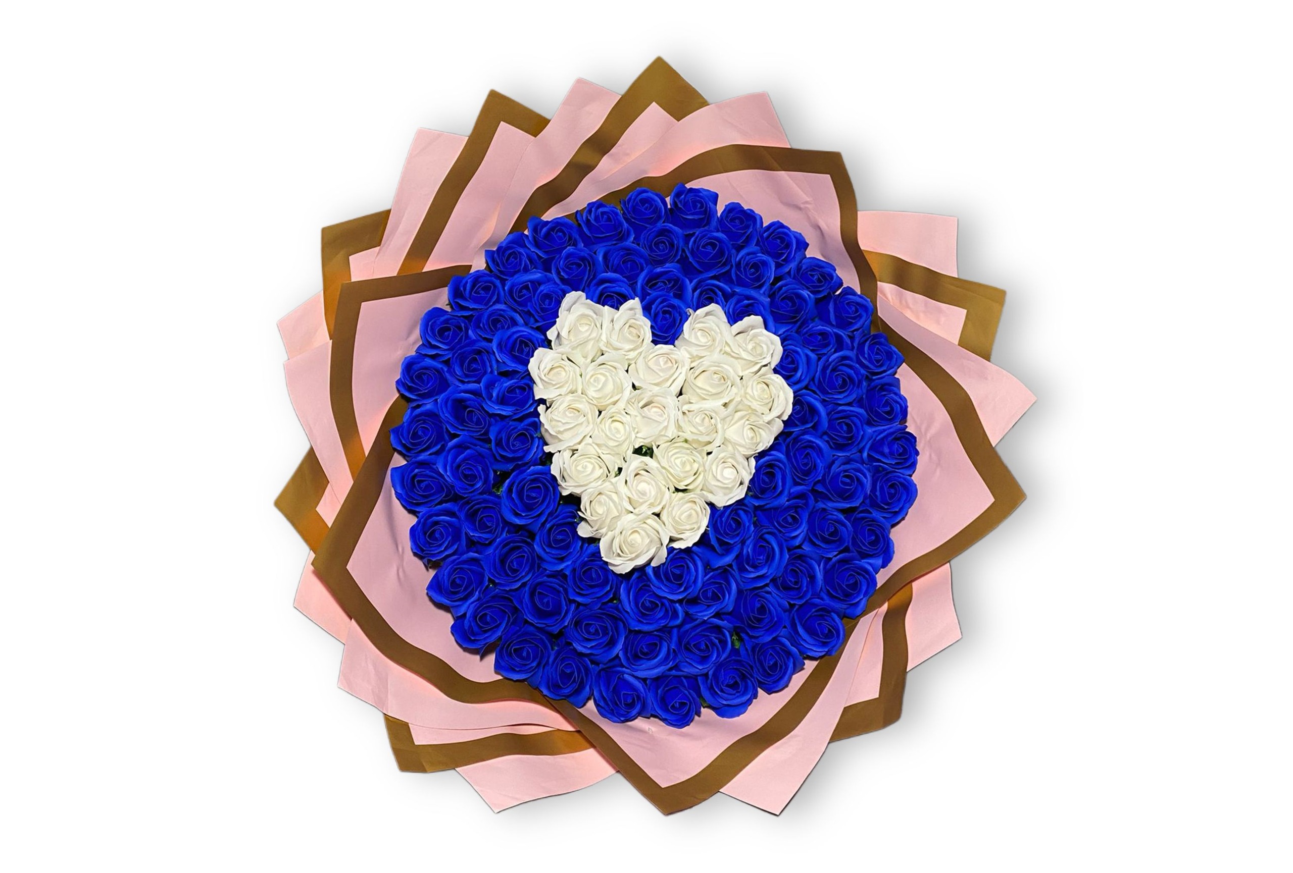Buchet 101 Trandafiri de Săpun - Inimă Albă - Cadou Exclusiv -Flowers31