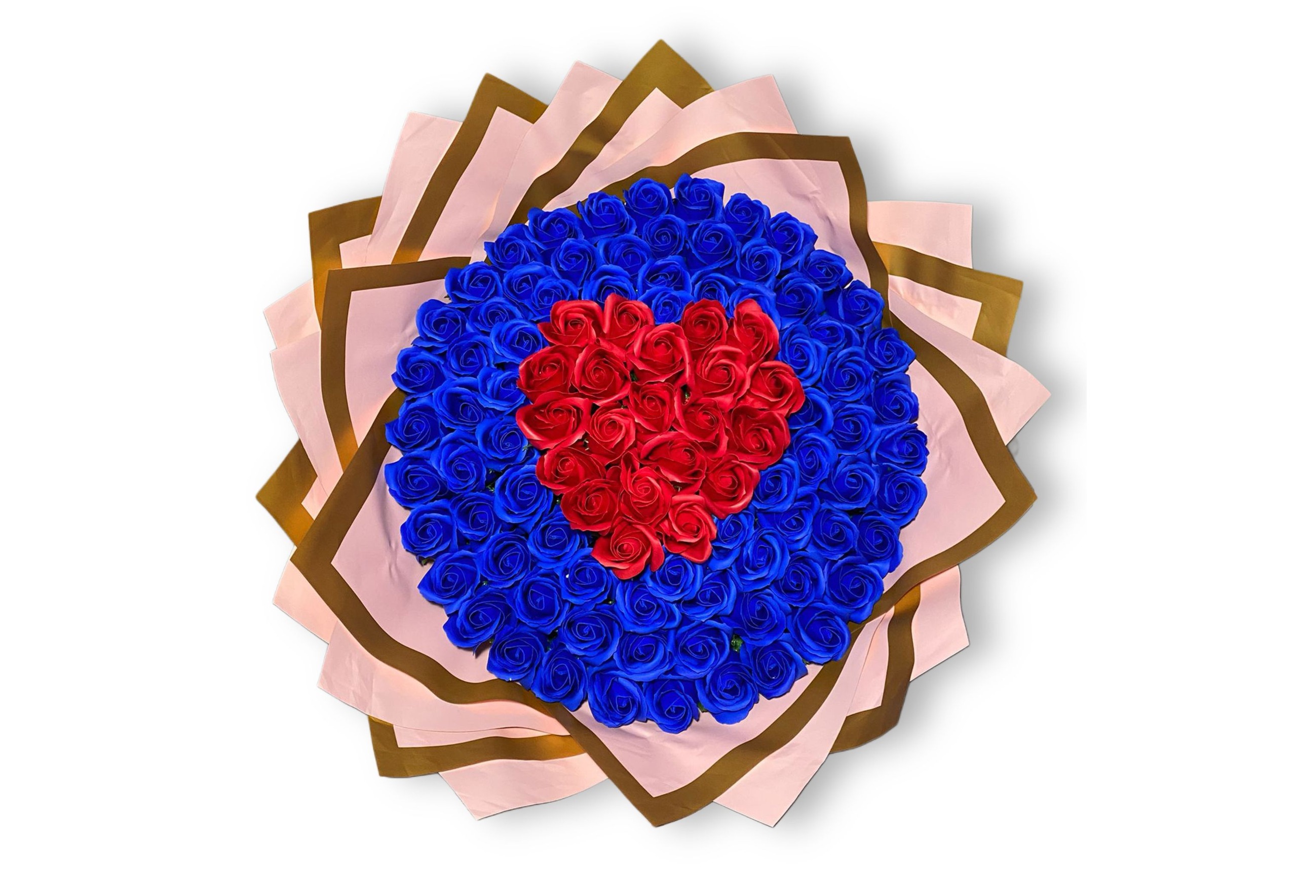 buchet-101-trandafiri-sapun-albastru-inima-rosie-Flowers31