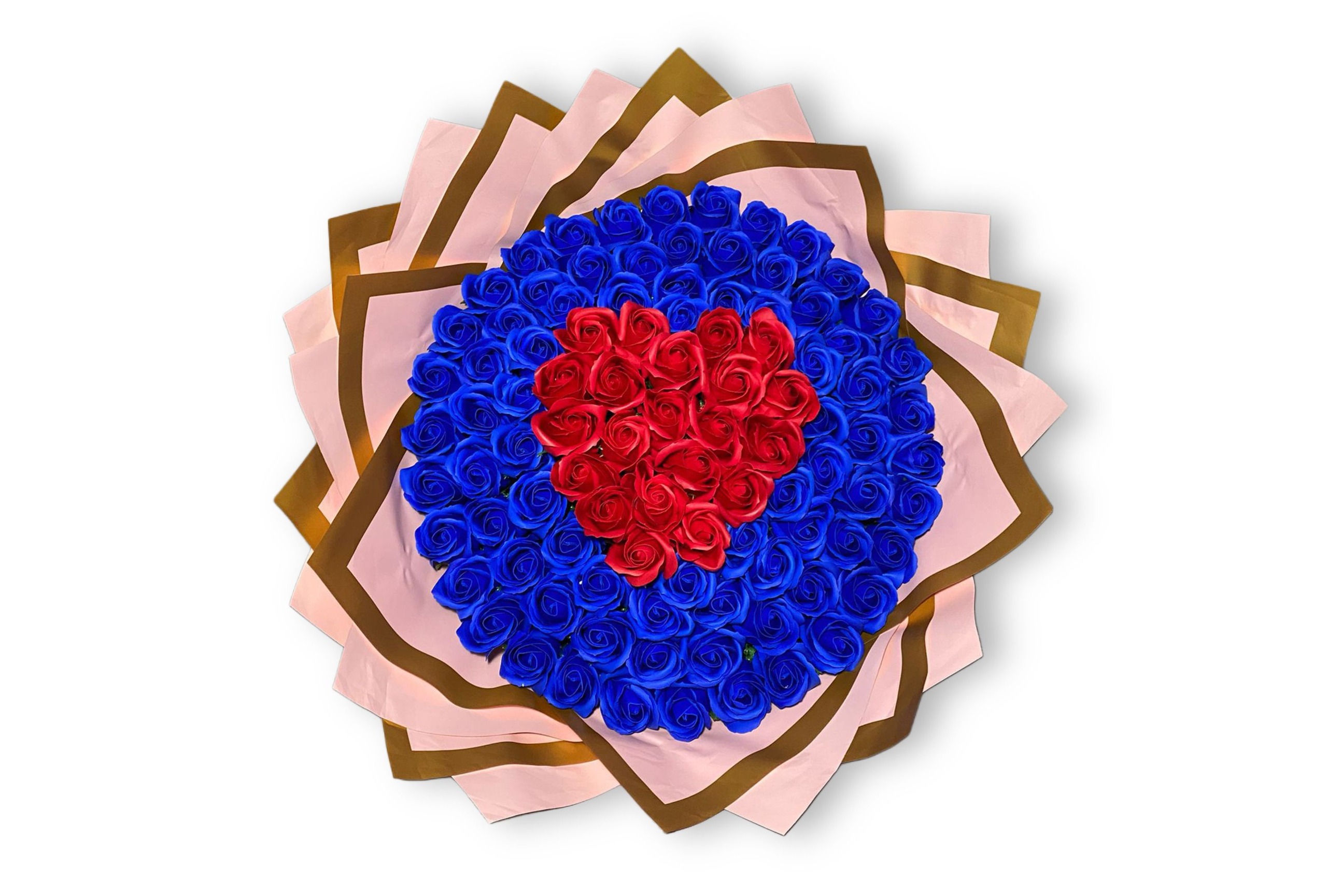 buchet 101 trandafiri de săpun cu inimioară-Flowers31
