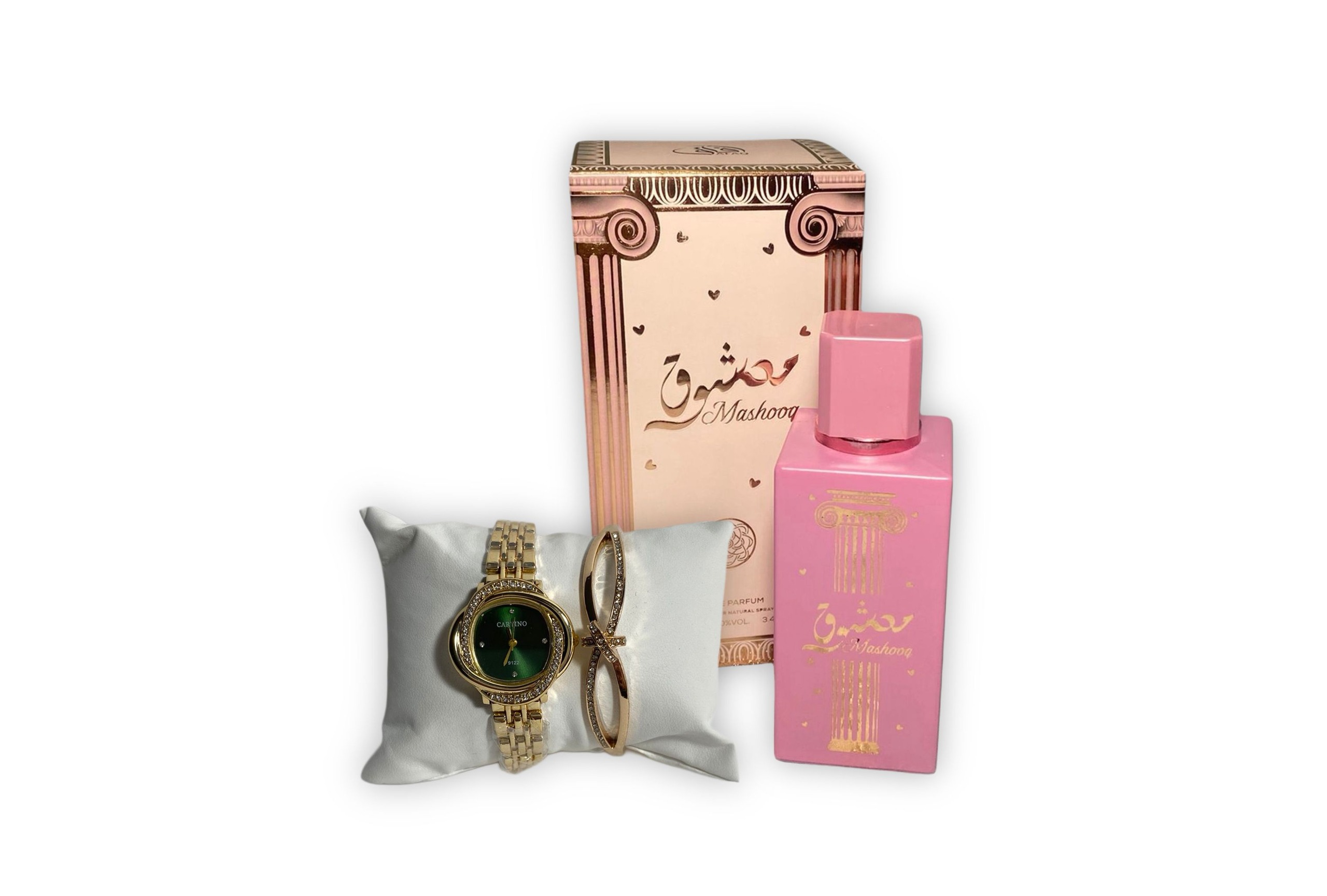 Set Cadou Ceas și Brățară Buterfly Gold & Parfum Mashooq | Cadou Romantic și Rafinat pentru Ea-Flowers31