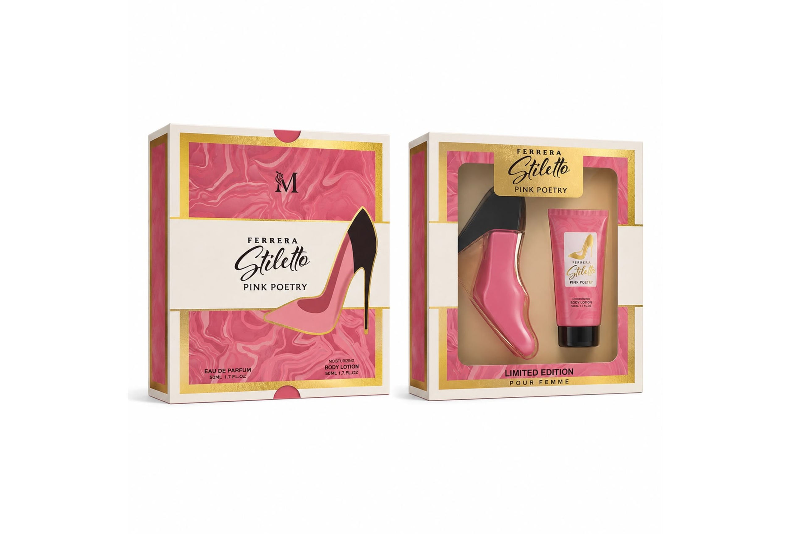 Set Cadou Ferrera Stiletto Pink Poetry-Flowers31