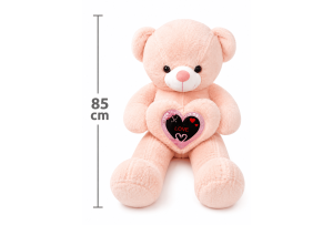 Ursuleț Gigant Roz Love 85 cm – Pluș Pufos cu Inimă - 31Flowers