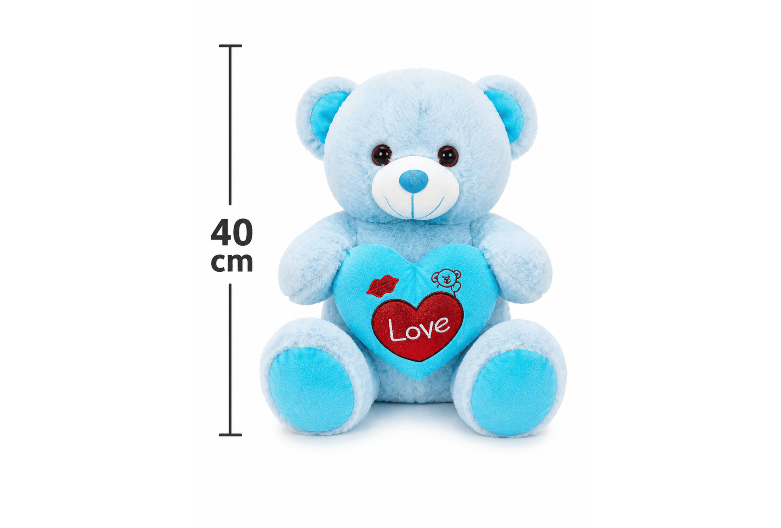 Ursuleț de Pluș Blue Love 40 cm – Pluș Premium - 31Flowers