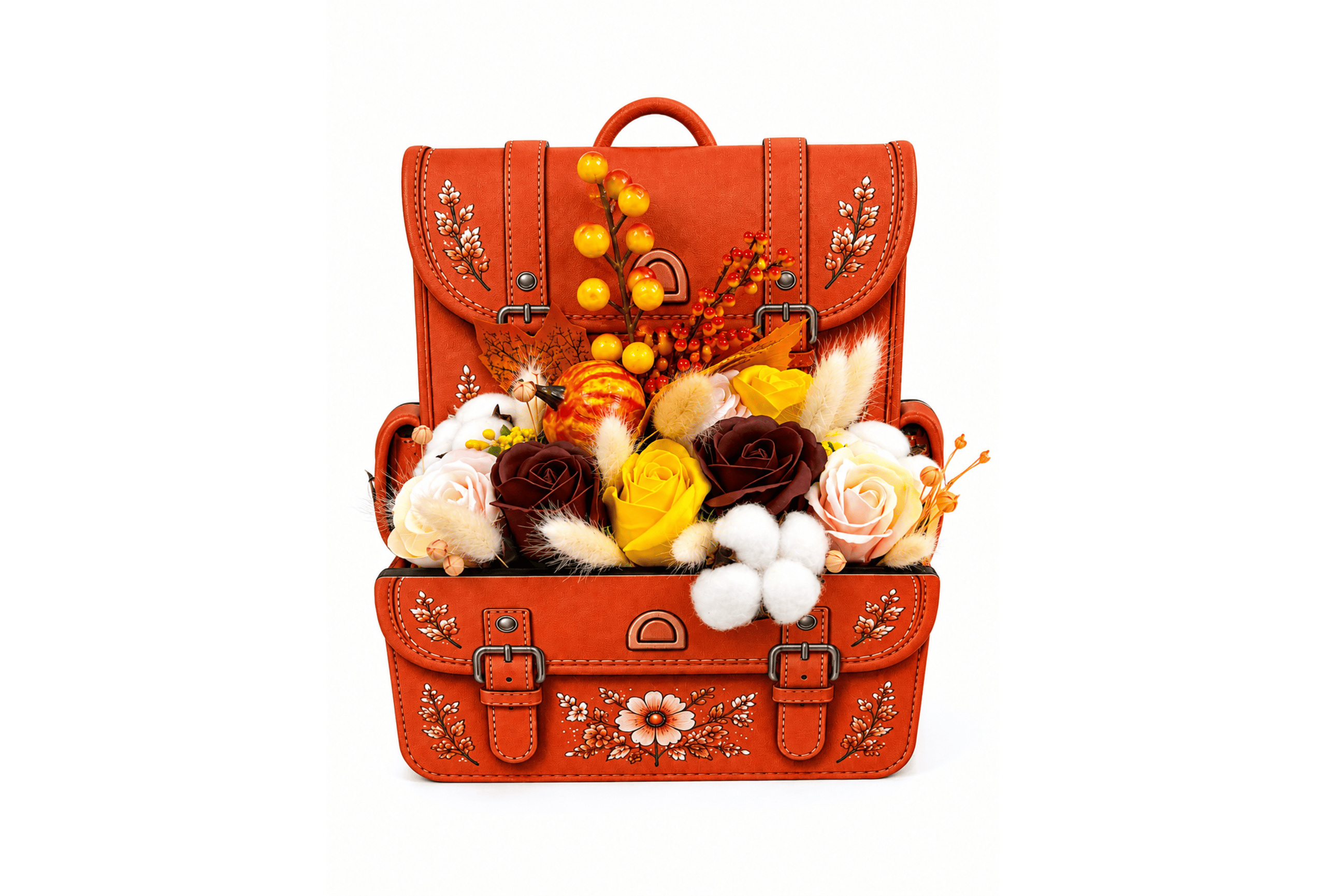 Aranjament Floral în Ghiozdan Vintage „Prima Zi de Școală”-Flowers31