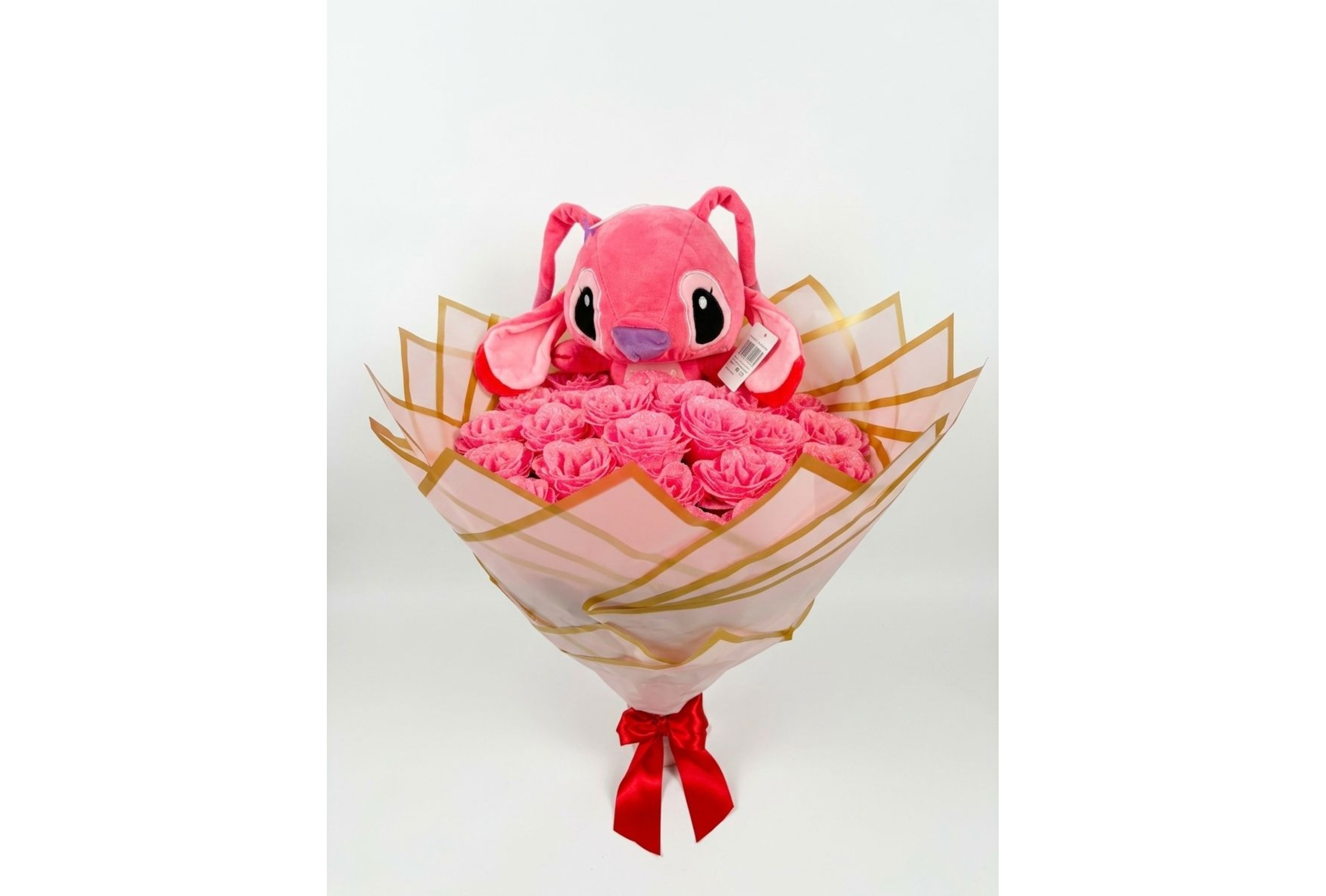 Buchet 25 Trandafiri Imperiali cu Stitch Roz (Angel)-Flowers31