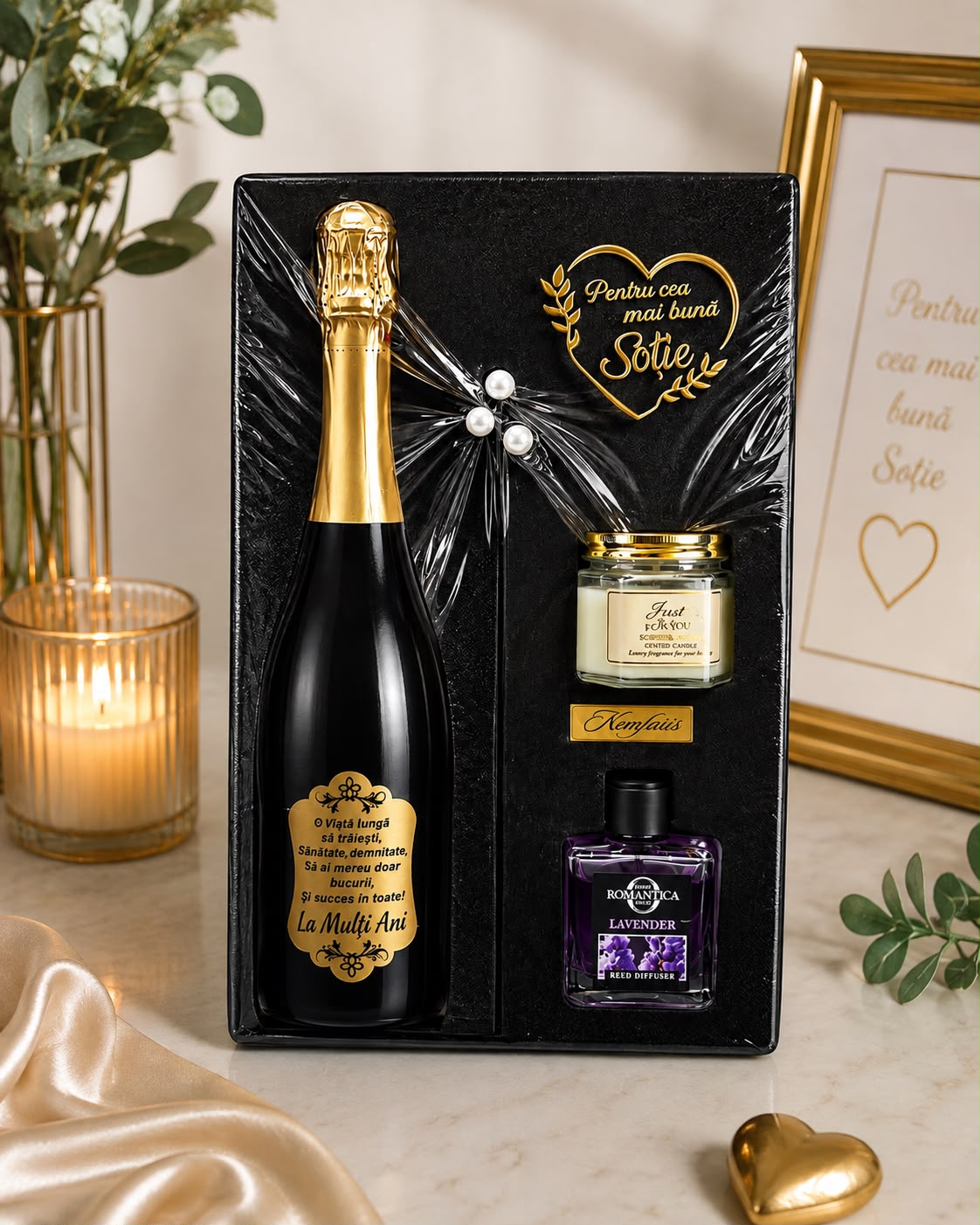 Set Cadou de Lux pentru Ea cu Șampanie-Flowers31
