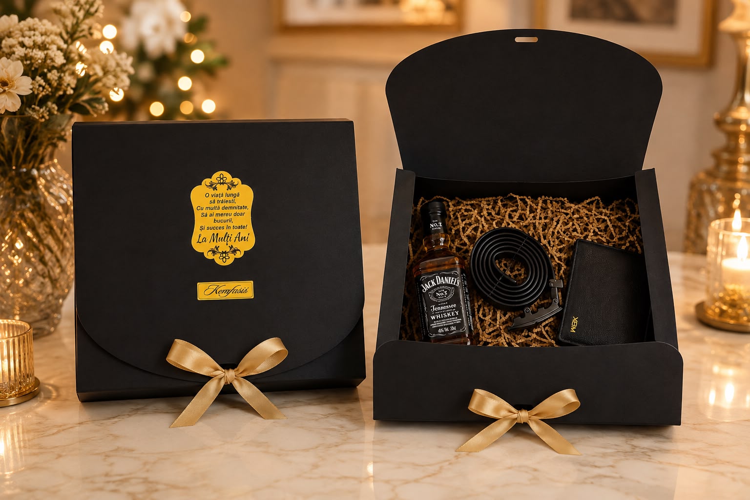 Cadou Premium pentru Bărbați cu Whisky-Flowers31