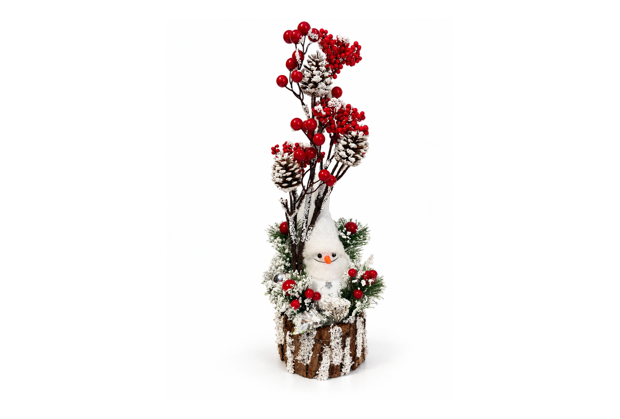 Aranjament de Crăciun cu Om de Zăpadă – Magia Iernii - Flowers31