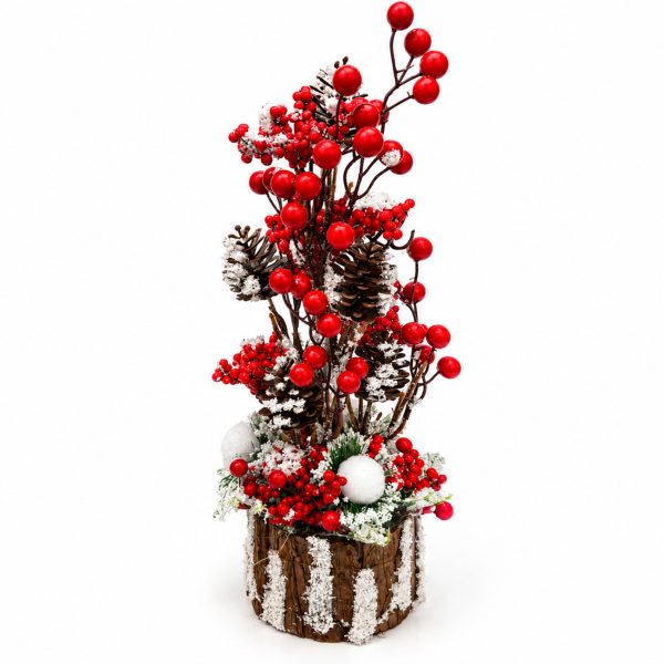 Decoratiune Crăciun cu Merisoare Roșii și Conuri de Brad – Farmecul Iernii - Flowers31