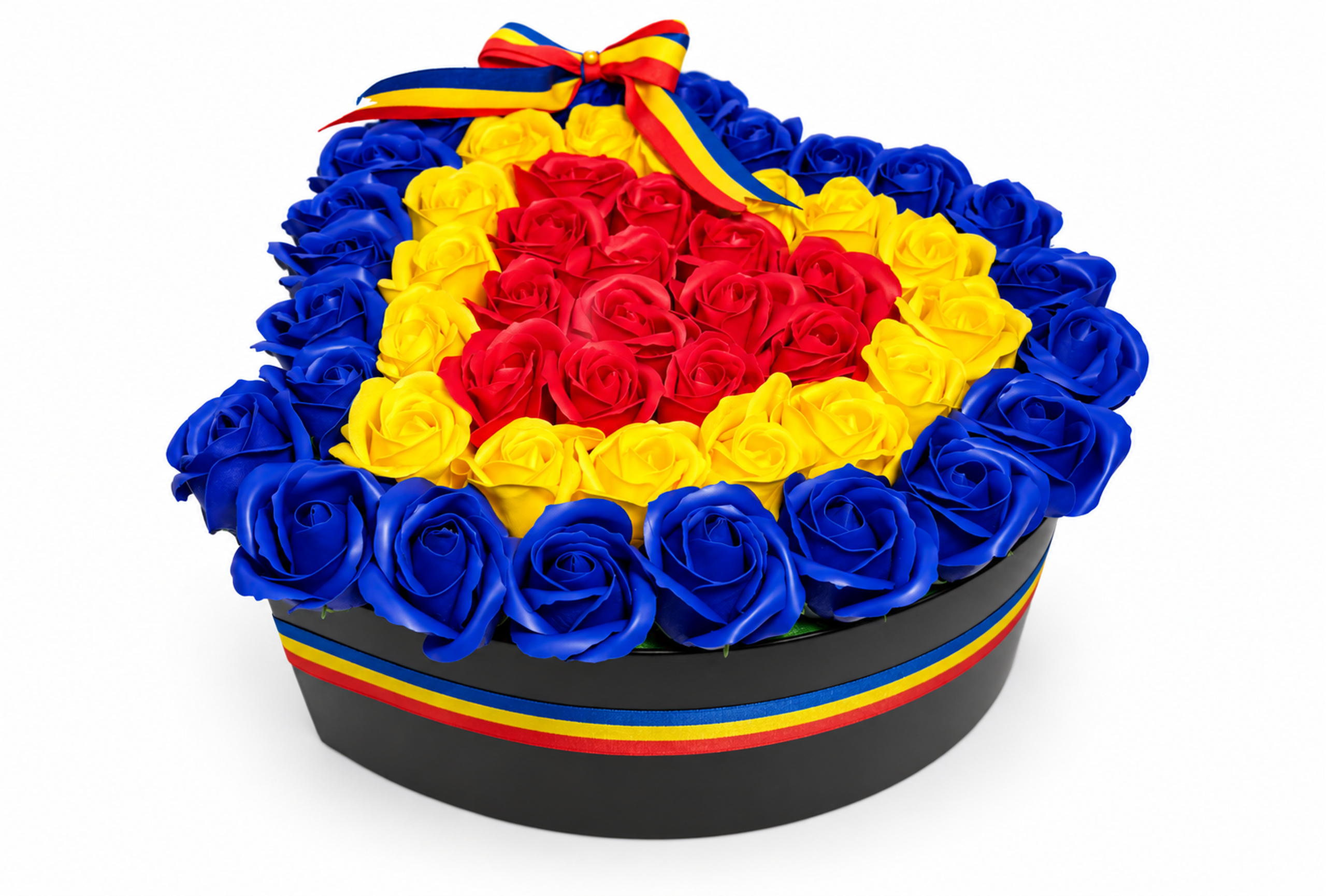 Aranjament Tricolor România din 25 Trandafiri de Săpun – Cadou Special - Flowers31