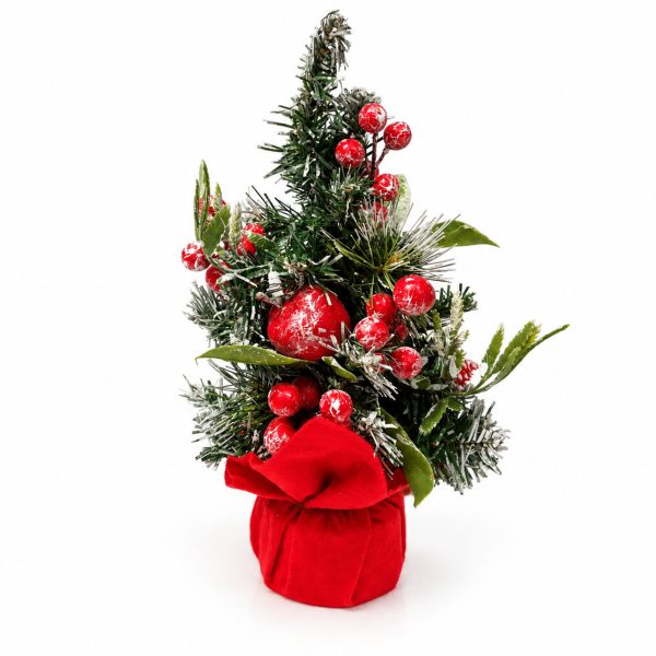 Brăduț Artificial de Crăciun cu Bobițe Roșii – Magia Iernii - Flowers31
